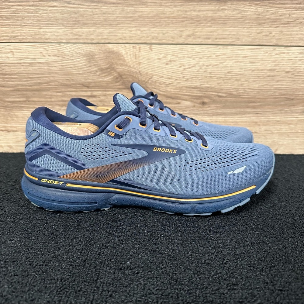 Brooks Ghost 15 Men’s Size 10 Running Shoes Flintstone/Peacoat/Oak 1103931D025